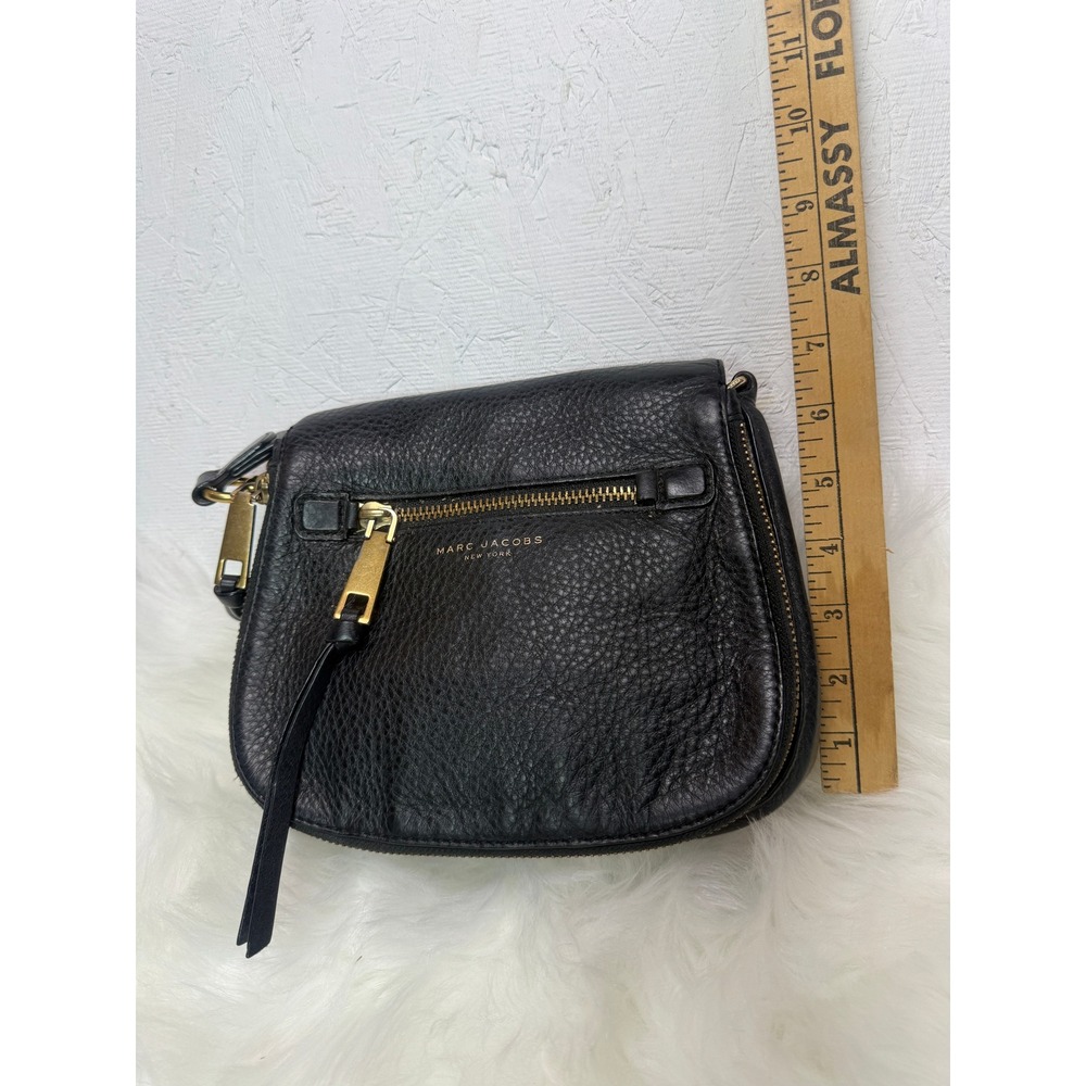 Marc Jacobs Recruit Leather Saddle Bag Black Crossbody M0008137 001 - Picture 14 of 15